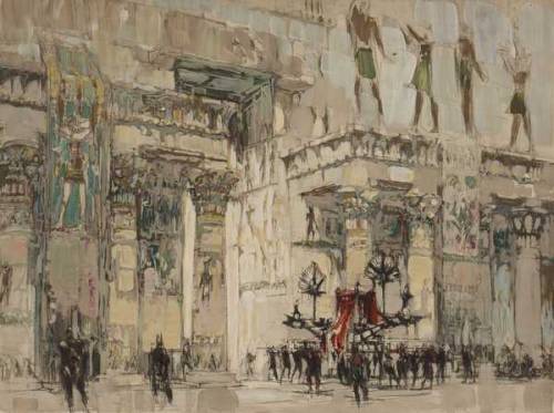 Visit to the Temple of Isis, 1916 (oil over etching on paper)William Walcot (British, 1874-1943)