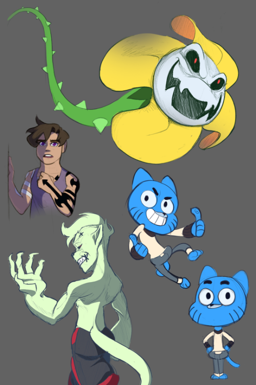 A big ol sketch dump I’ve been working on during my vacation. A lot of self Indulgent fanart w