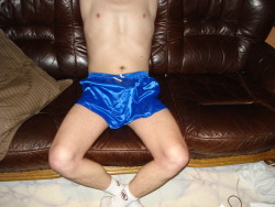 sportgearlover:  blue nylon sports shorts