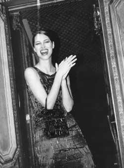 sexintelligent:Christy Turlington by Arthur Elgort for Vogue US—March 1998—silk-satin sheath dress by Prada—styled by Paul Cavaco