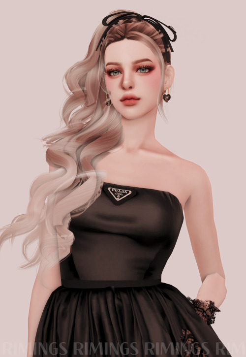 [RIMINGS] Prada Dress &amp; Acc Set- FULL BODY / HAT / EARRING- NEW MESH- ALL LODS- NORMAL MAP- 