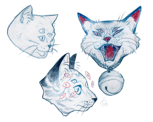 ashleysansoucie: Cat commissioned me to design a cat tattoo for her so here’s the sketches! I had a lot of fun drawing these haha please don’t use these!! 