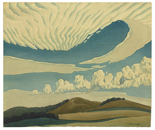 Kenneth MacQueen (1897-1960) - Clouds at Mt Emlyn. 1935. Watercolour.
