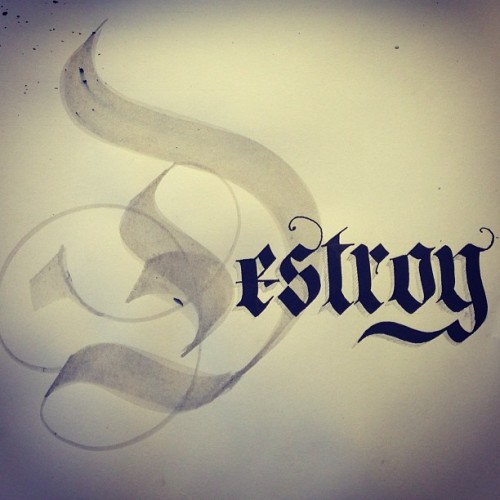 dannyfox1: Water and ink. #calligraphy #lettering #blackbook #blackletter #handlettering