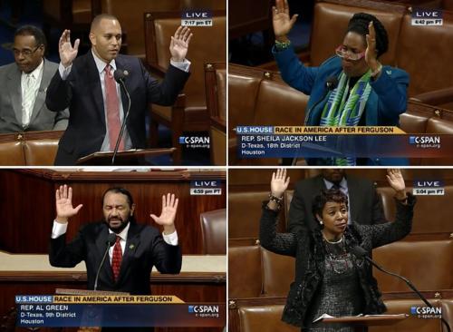 nydailynews:The “Hands Up, Don’t Shoot” gesture has reached the House floor. 