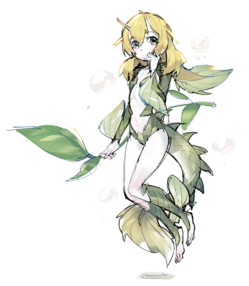 gebdraws: Based off my pet fish, a senegal bichir. Of course, only mine is cute. 