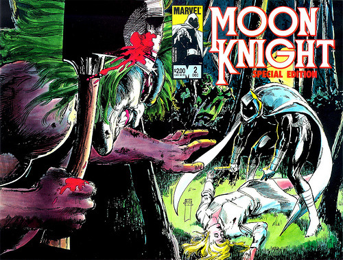 Moon Knight Special Edition covers by Bill Sienkiewicz covers (1983). I love this period of BS’s art