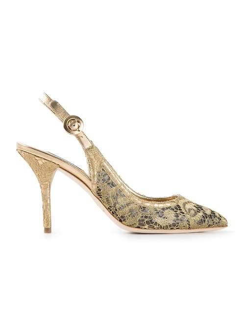 High Heels Blog sling back lace pumps via Tumblr