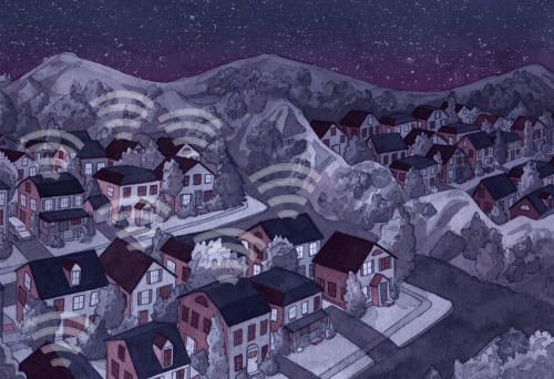 Heres an illustration I did for Seven Days for an article about how broadband access affects real es