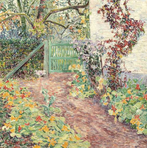 thunderstruck9:  Anna De Weert (Belgian, 1867-1950), Les Capucines [Nasturtiums], 1912. Canvas, 51. 5 x 51.5 cm. 