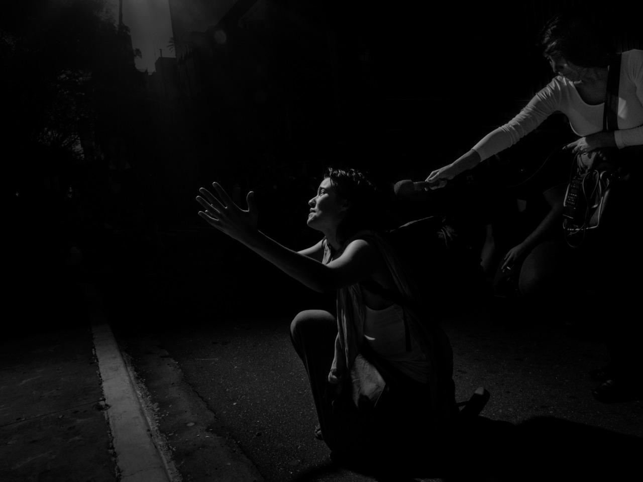 offsidebrazil:
“ Sao Paulo, Brazil. Protester preaching and crying in front of the police before rally in Avenida Paulista against the World Cup.
© Alex Majoli / Magnum Photos
”