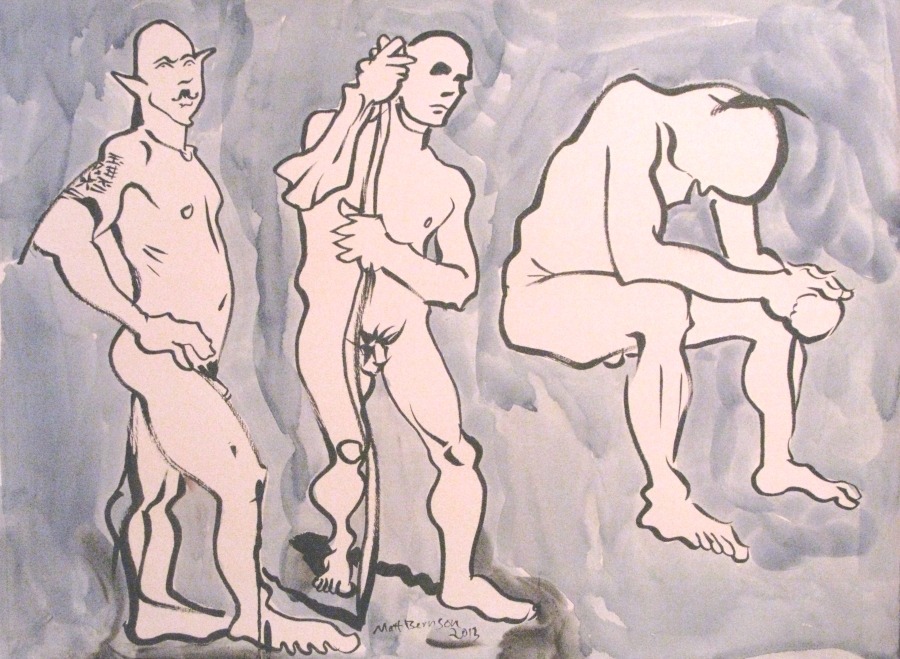 They might be Jeff.    18&quot;x24&quot; Ink and watercolor on paper Matt