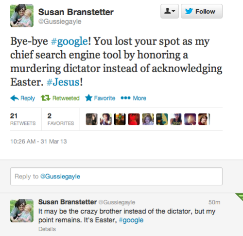 himeanime: jellybeing: sirwigglebrowiii: dumbesttweets: Happy Easter everyone! Today, Google decided