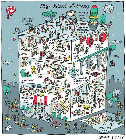 incidentalcomics:My Ideal Library (for the NY Times Book Review)My Books | Poster Shop | Patreon