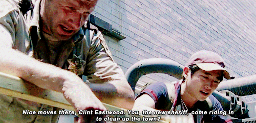 daily-walkers:  Rick meeting Glenn for the first time. 