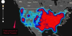whatwhiteswillneverknow:  Racist Tweets on Twitter by location. Just so you know… source (x) 