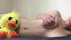 wolfinforher:   My boyfriend got me this duck a few months back. I cuddle the shit out of it every night 