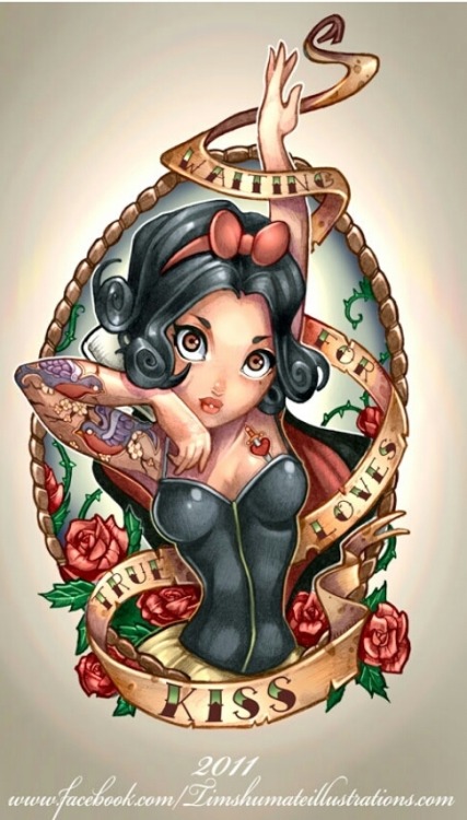 reliqueszsheriffs:Super Sexy Disney Princesses# 2 Snow White: a fantasy classic!We imagine that Artist, Tim Shumate’s Snow White is similar to many real-life fantasies of this very Princess beauty! ..”Waiting for Loves True Kiss”!READMORE?