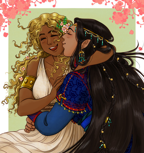 Indis and Finwë all lovey-dovey! Commission for @lajpaal 