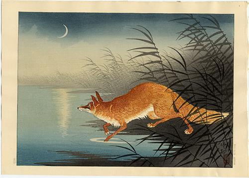 theartistsmanifesto:  Fox in the Reeds by Ohara Koson (ca. 1930) 