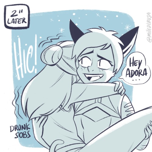 miledibuja:Catra and Adora’s first Valentine’s day was a success! But Adora drank