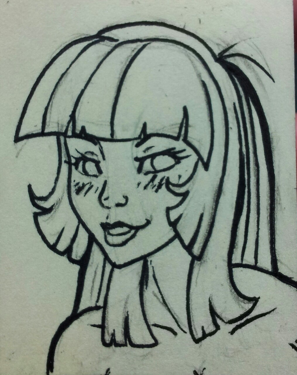 Human Twilight sketch. Slowly regaining my abilities for faces again. Haha. It looked