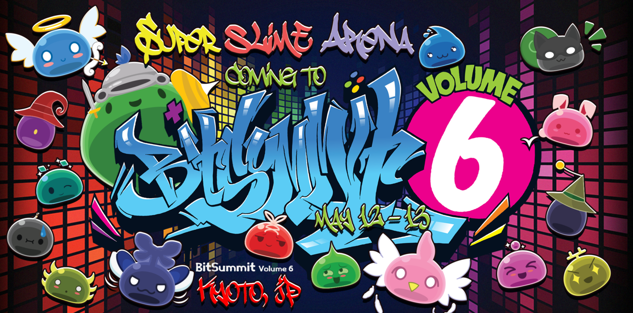 「スーパースライムアリーナ」がBitSummitに登場！日本最大級のインディーゲームの祭典！
Super Slime Arena is coming to BitSummit! The biggest indie games festival in Japan!
✨https://bitsummit.jp/✨
See you in Kyoto!