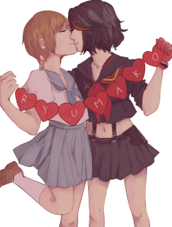 minukis:  i almost missed ryumako week and i have no idea what i would do without these lesbians (you can also watch the speed paint here)   &lt;3 &lt;3 &lt;3