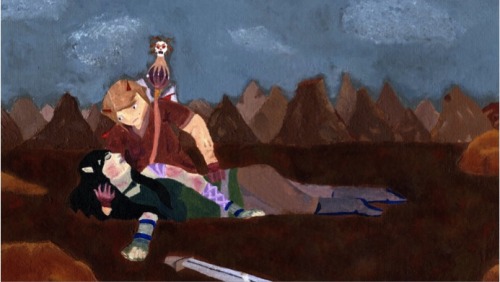 Hello, everybody! Today’s artwork: Out Cold Using Acrylic paint, I created this scene where my