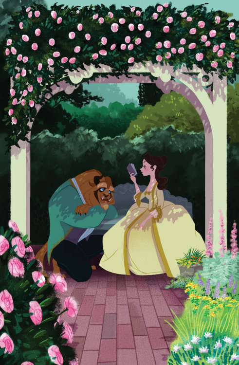 princessesfanarts:Belle and the Beast by spicysteweddemon