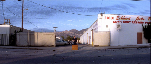 Stills from the 2002 movie Punch Drunk Love starring Adam Sandler. Music by Jon Brion. Cinematograph
