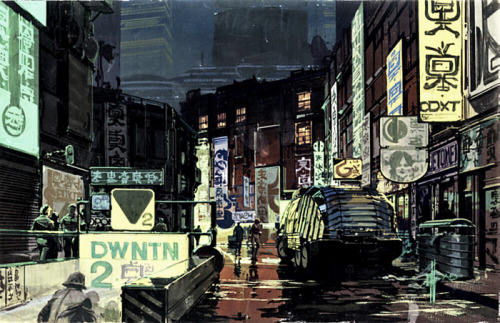 ”Blade Runner” concept art by Syd Mead