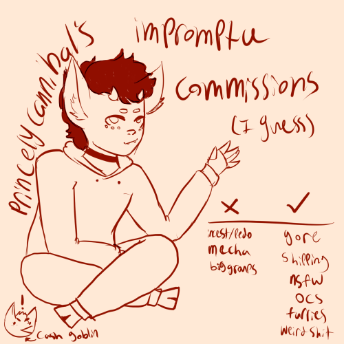 borderlinehannibal:princelycannibal:Howdy ho neighborinos, names hannibal and im doing… commissions.