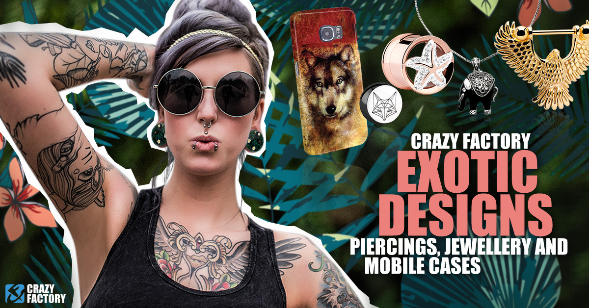 THE CRAZY FACTORY EXOTICS COLLECTION
Lovingly detailed designs from 14 different jewellery and piercing categories are right at your fingertips. All told more than 350 products were selected for you. Stop dreaming and start...