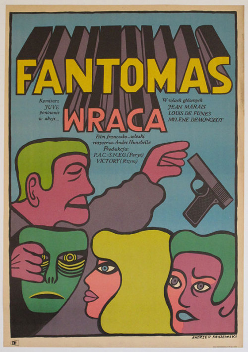 Andrzej Krajewski Fantomas wraca Printed: 1968 Size: 84x58,5cm