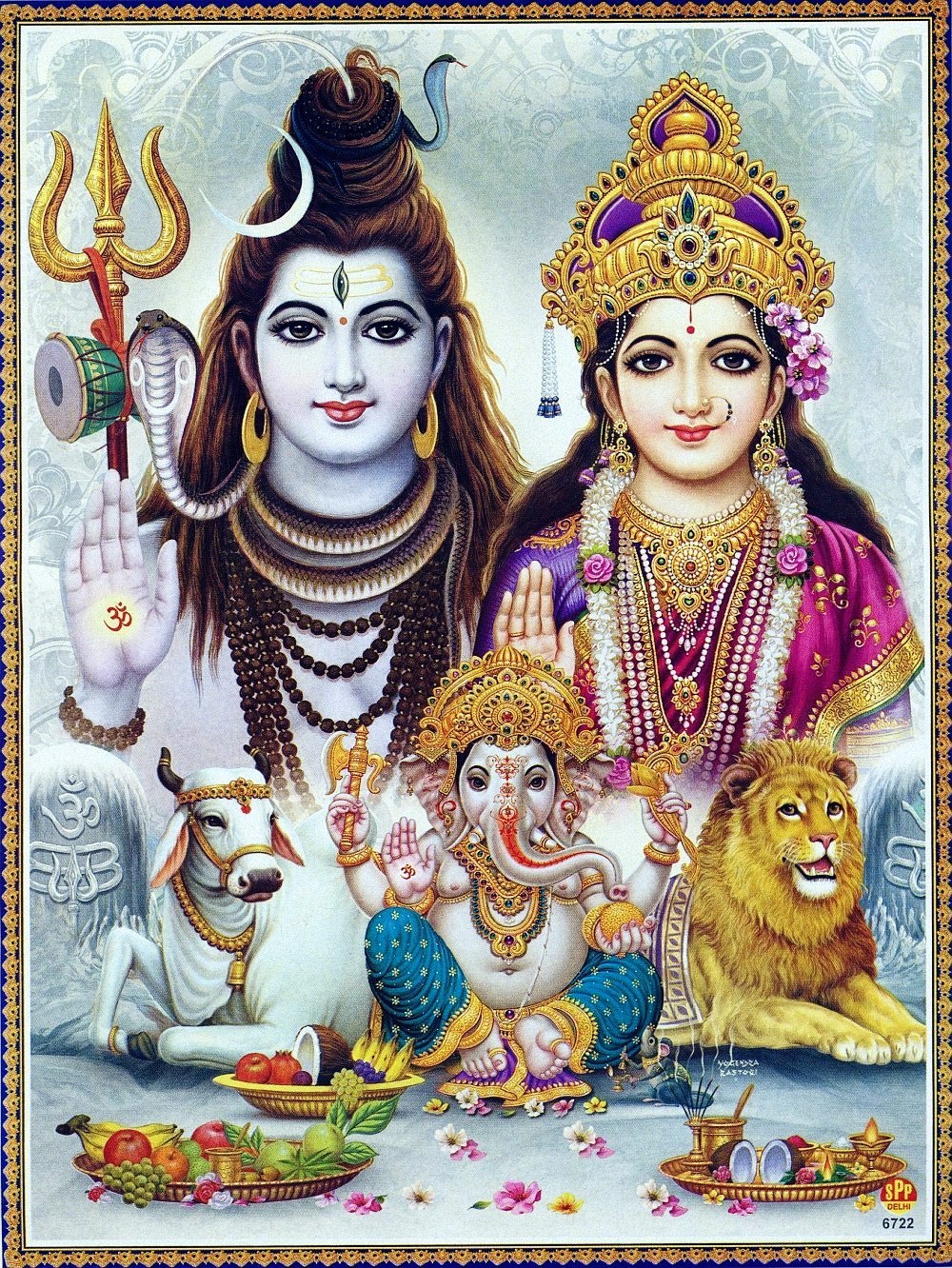 Hindu Cosmos - Lord Shiva & Parvati Ganesh offer their blessings...