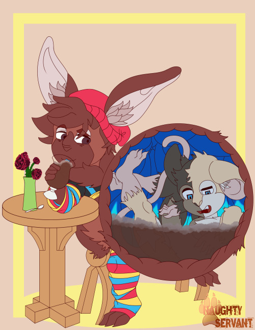 Commission for Ry_after_dark . Their boys, Fudge and Mani, enjoys the hot chocolate together :PThank