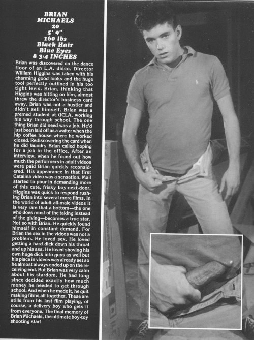 From SHOOTING STARS (1984) Model is Brian Michaels
