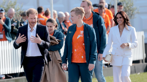 The Duke and Duchess of Sussex attend a reception ahead of the start of the Invictus Games The Hague