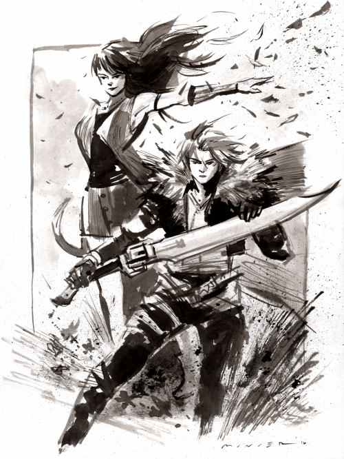 aaronminier: Inktober Day 19 : Final Fantasy 8 Amano’d kinda hard on this one. 