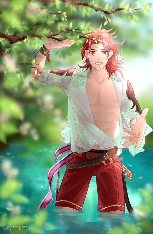 Percival (summer) from Granblue Fantasy commissioned by @ smelongena (twitter)Thank you for your sup