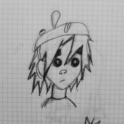 2D - Gorillaz (On mellancholy hill) #2D #gorillaz #Gorillaz #sketch #draw #doodle #onmellancholyhill #plasticbeach #music #anime