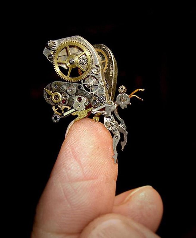  odditiesoflife: Stunning Metal Sculptures Made from Old Watch Parts In this series,