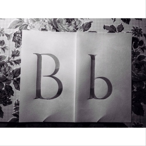 tashadeguzman:B! #handletteredABCs #romancapitals #calligraphy