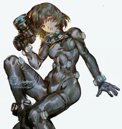 thejettyjetshow:  #DailySketch 10 #AnzuYamasaki I had 3 line sketches for gantz and really liked 2 of them. So this one goes to Anzu! =)