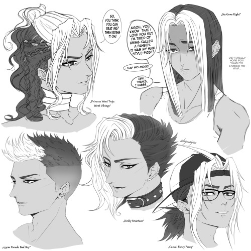 “Hair”Played around with Atem’s hair because why not? (I like the braided one so I will maybe draw s