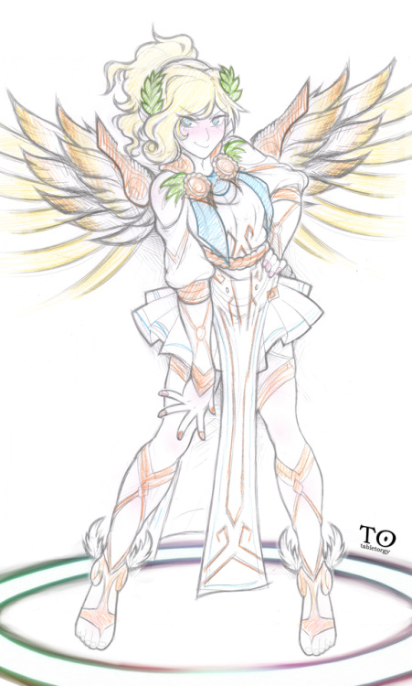 tabletorgy-art: am I the only one who always thinks about Panty & Stocking when I see the Winged Victory skin of Mercy? FLY AWAY FLY AWAY FLYYY AWAYYY(more like FLY AWAY out of the meta since the nerf, AM I RIGHT GUYS) Plus some leggies: and as I