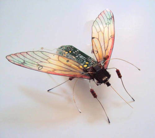 from89:  Artist Julie Alice Chappell creates beautiful miniature sculptures of insects using circuit boards found inside discarded electronics.