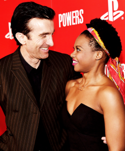 magicalsharltocopley:  Sharlto Copley and Susan Heyward attend the series premiere of Sony Television’s “Powers” at Sony Pictures Studios on March 9, 2015 in  Culver City, California.