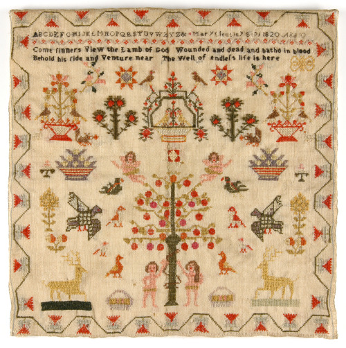 philamuseum: “Without a Stitch: Adam and Eve in Samplers,” on view in gallery 271, explo